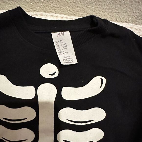 H&M Skeleton 2 Piece Outfit Size -9 Months - Picture 9 of 11